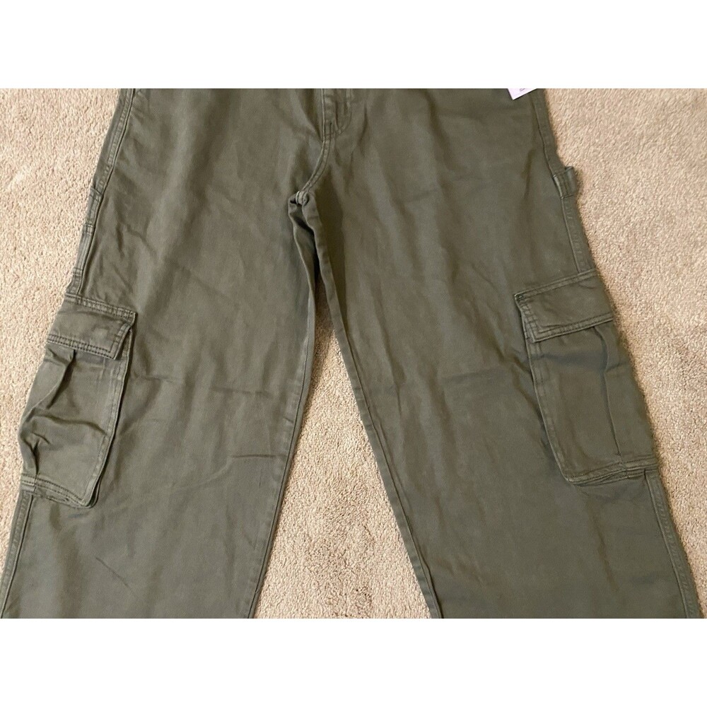 Wild Fable Mid-Rise Wide Leg Baggy Cargo Pants Camo Green Women’s Size 8 - Picture 8 of 16